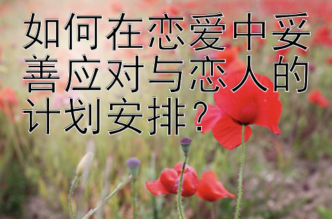 如何在恋爱中妥善应对与恋人的计划安排？